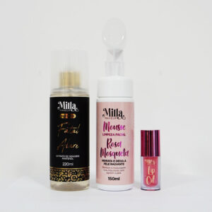Body Splash Milla Makeup, Mousse Corporal, Lip Oil Melancia, kit personalizado, fragrâncias femininas, hidratação corporal, lábios brilhantes
